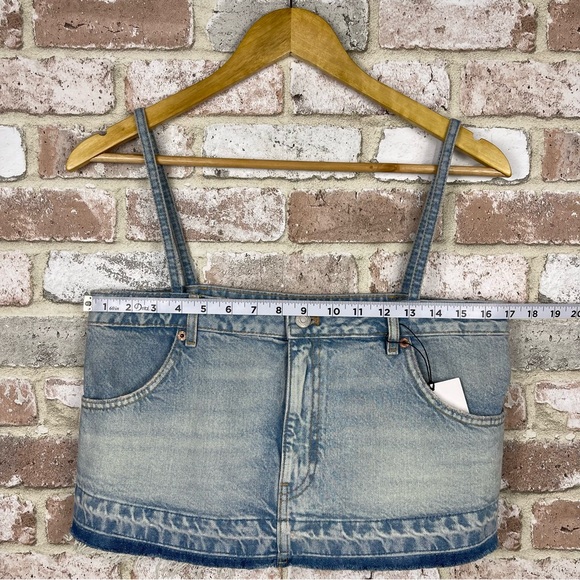 Zara Denim Shirt Crop Top Women’s Size Medium NEW with Tags - Picture 5 of 8